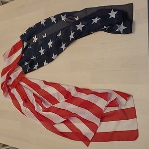 EUC Unbranded Patriotic Kitsch Semi Sheer Americana Scarf